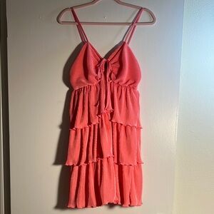 Coral Tiered Dress